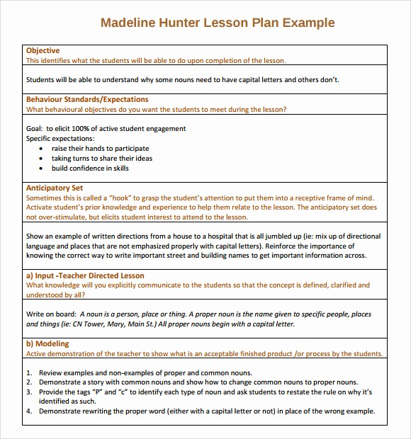 Lesson Plans for Microsoft Word Elegant 12 Sample Madeline Hunter Lesson Plans
