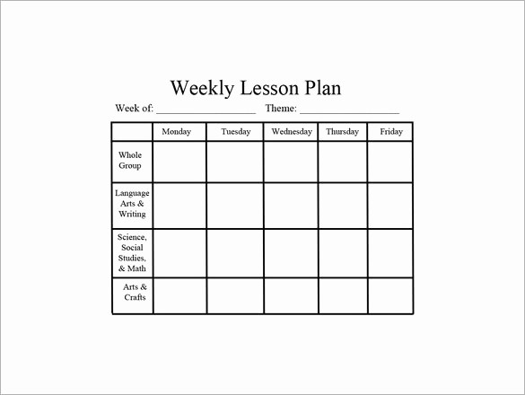 Lesson Plans for Microsoft Word Inspirational Weekly Lesson Plan Template Word