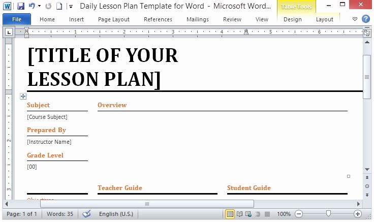 Lesson Plans for Microsoft Word Luxury Microsoft Word Template for Making Daily Lesson Plans
