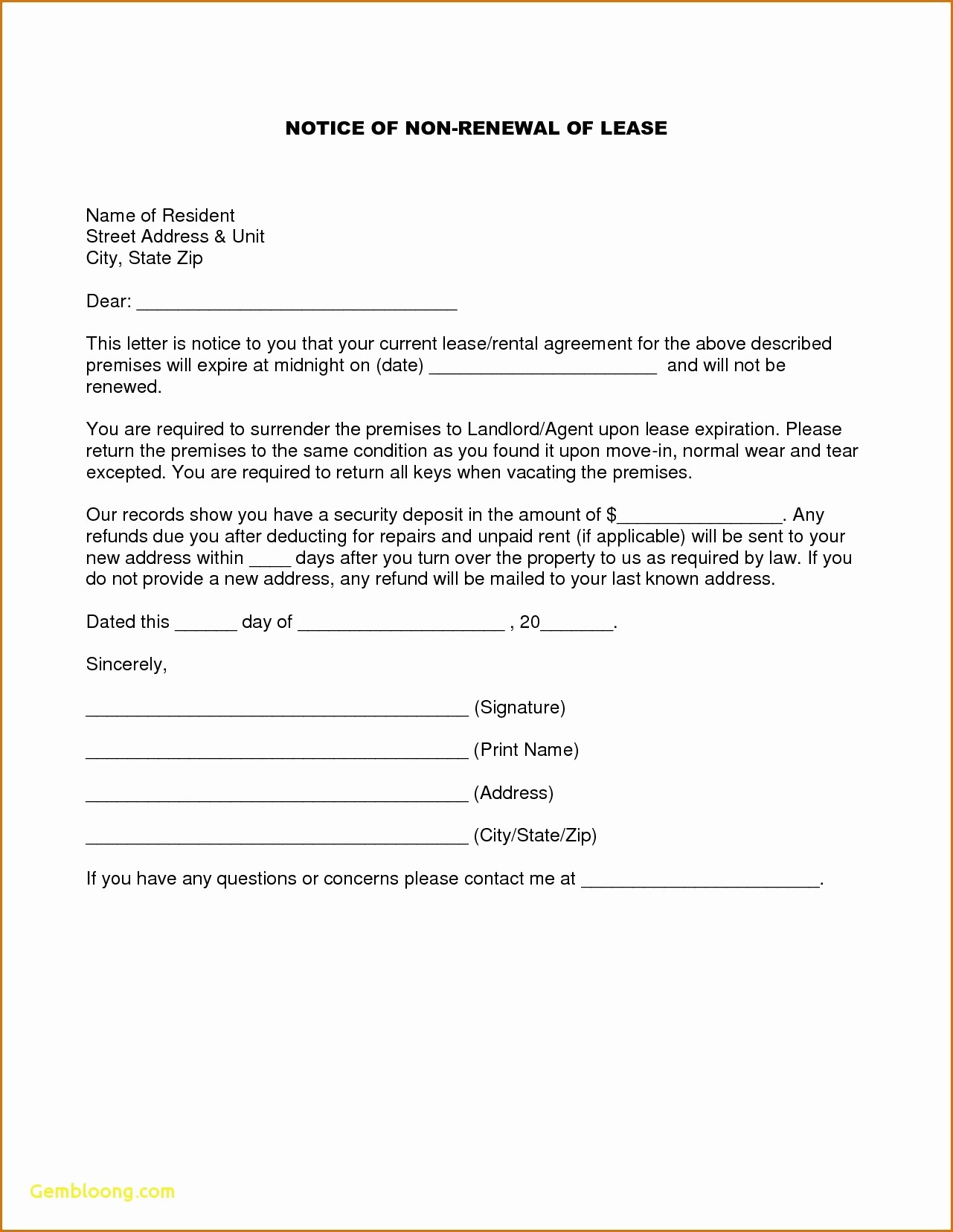 Letter for Not Renewing Lease Beautiful Lease Extension Letter Template Collection