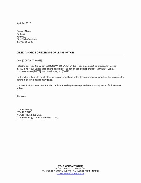 Letter for Not Renewing Lease Lovely Lease Renewal Letter Intent Sample Templates Resume