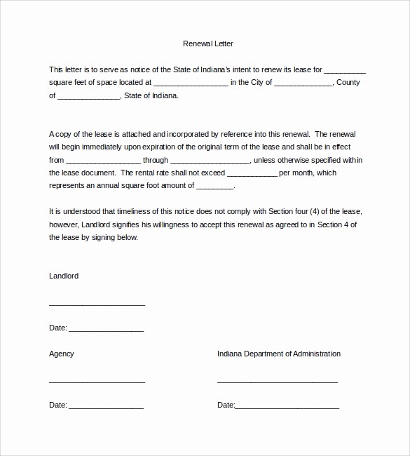 Letter for Not Renewing Lease New 10 Lease Renewal Letter Templates – Pdf Word