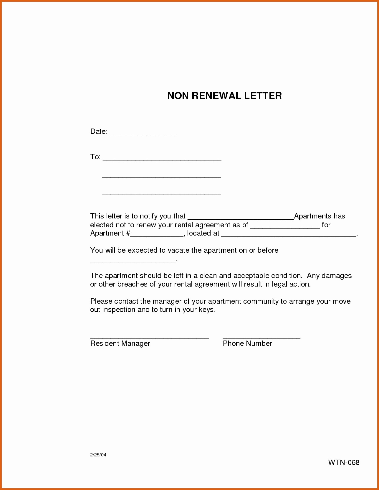 Letter for Not Renewing Lease New Renewal Lease Agreement Choice Image Agreement Letter