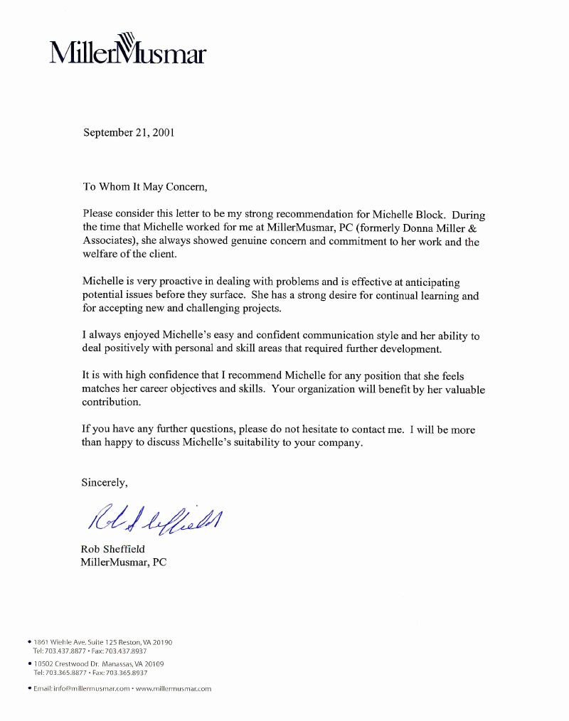 Letter Of Recommendation Employee Template Awesome Letter Of Re Mendation R Sheffield