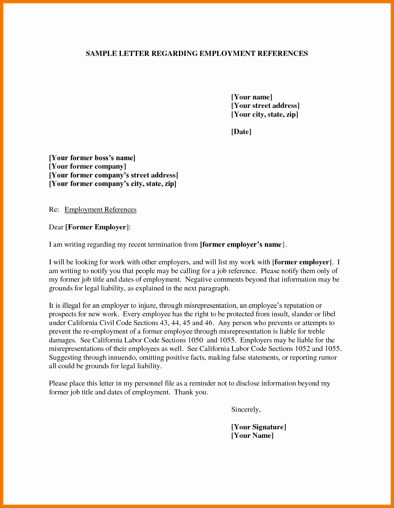 Letter Of Recommendation Employee Template Best Of Job Reference Template
