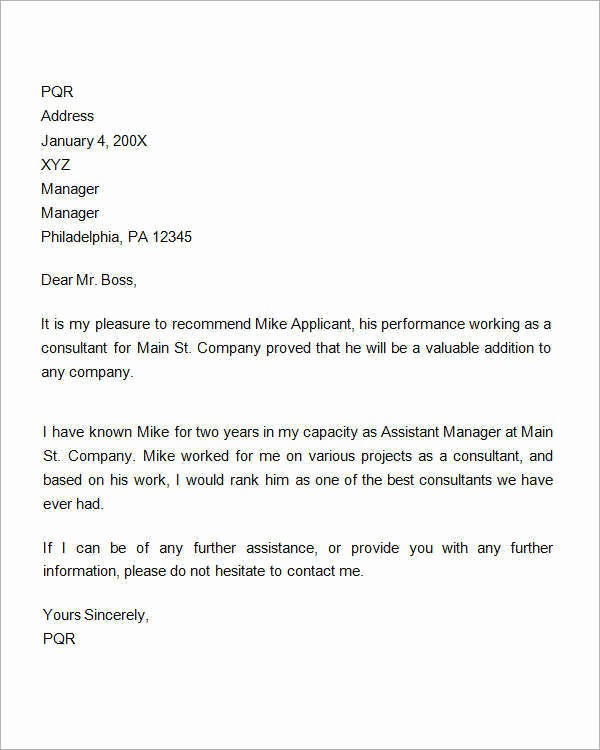 Letter Of Recommendation Employee Template Luxury 15 Sample Re Mendation Letters for Employment In Word