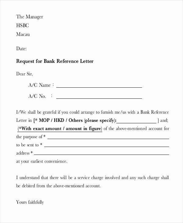 Letter Of Recommendation for Loan Best Of 8 Sample Bank Reference Letter Templates Pdf Doc