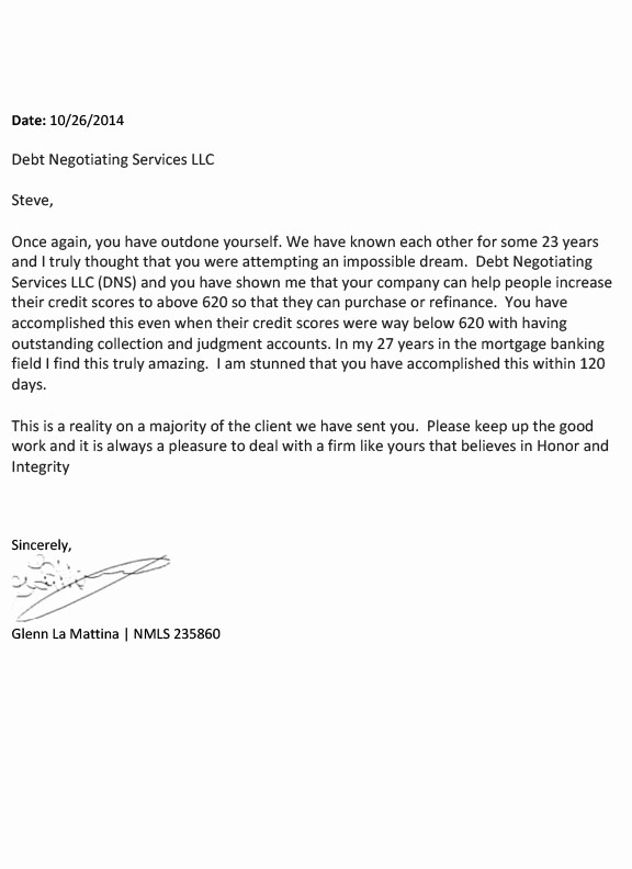 Letter Of Recommendation for Loan Lovely Debt Negotiating Services Llc – the Proof