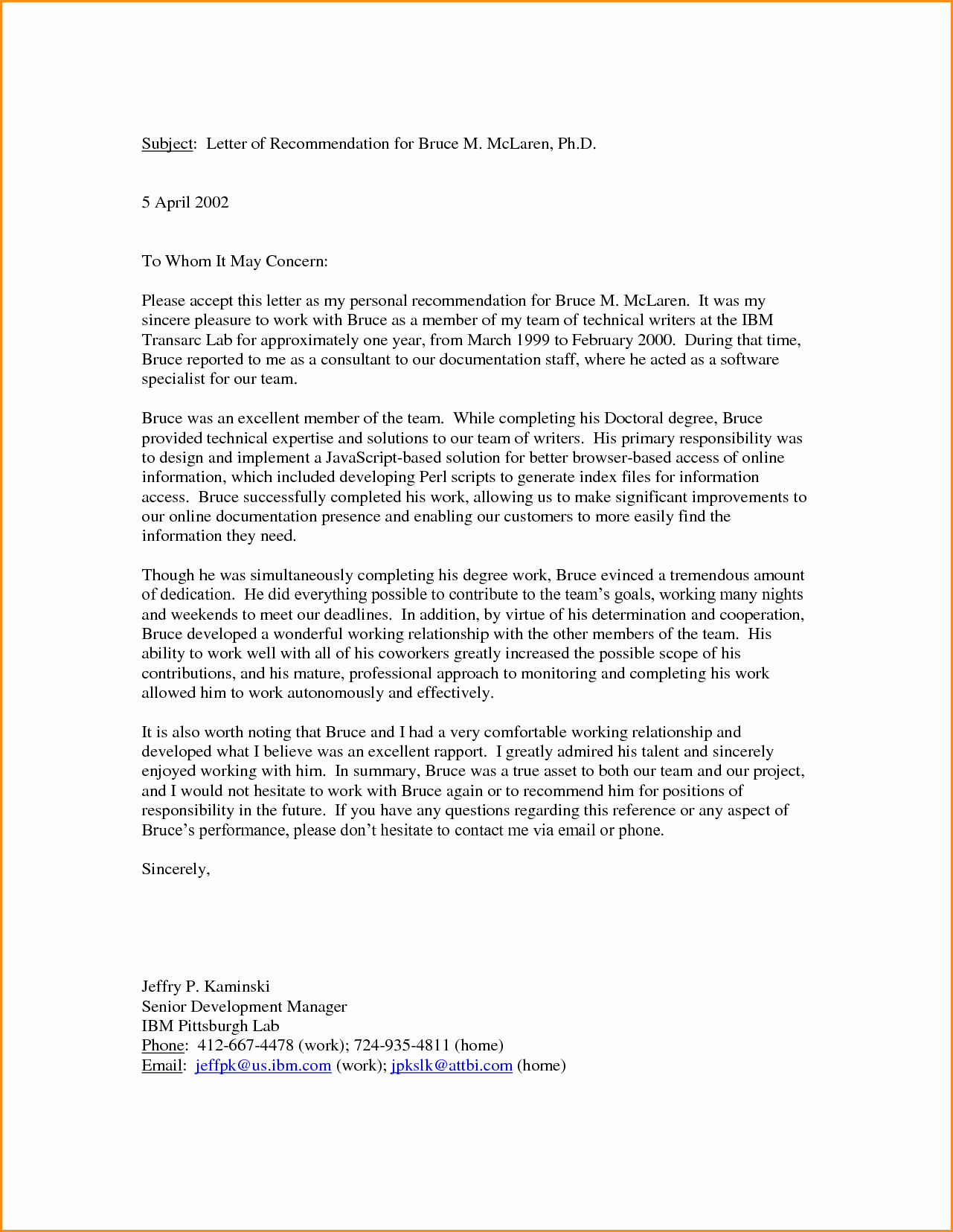 Letter Of Recommendation Letter Example Awesome 11 Good Letter Of Re Mendation Example