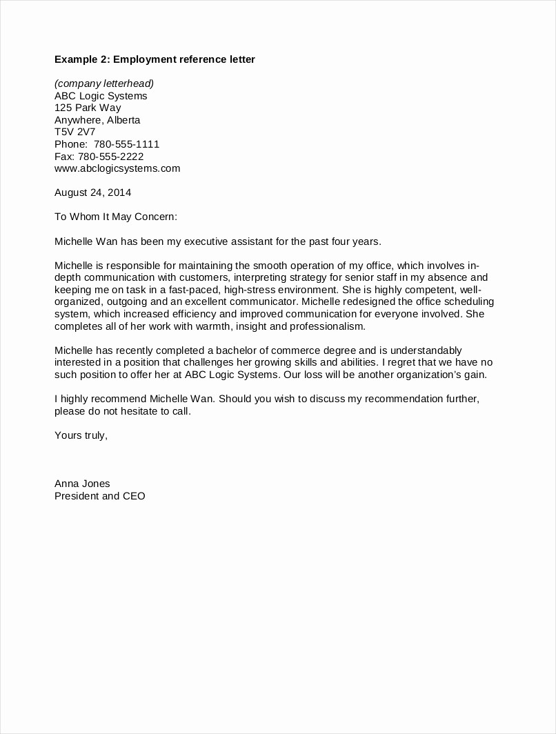 Letter Of Recommendation Letter Example Lovely 9 Employee Reference Letter Examples &amp; Samples In Pdf