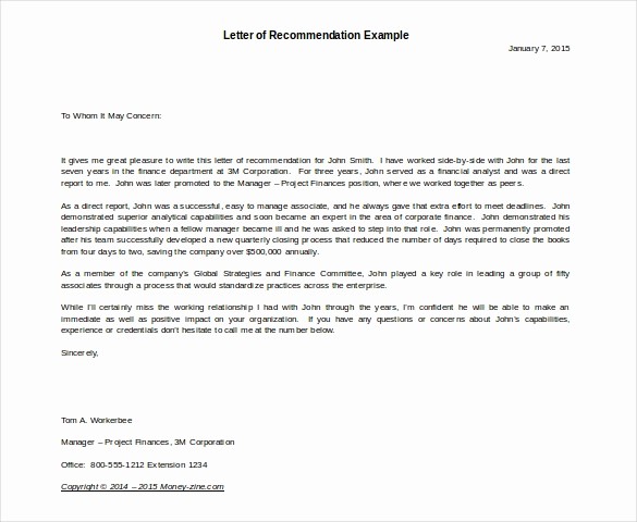 Letter Of Recommendation Letter Example Unique 42 Reference Letter Templates Pdf Doc