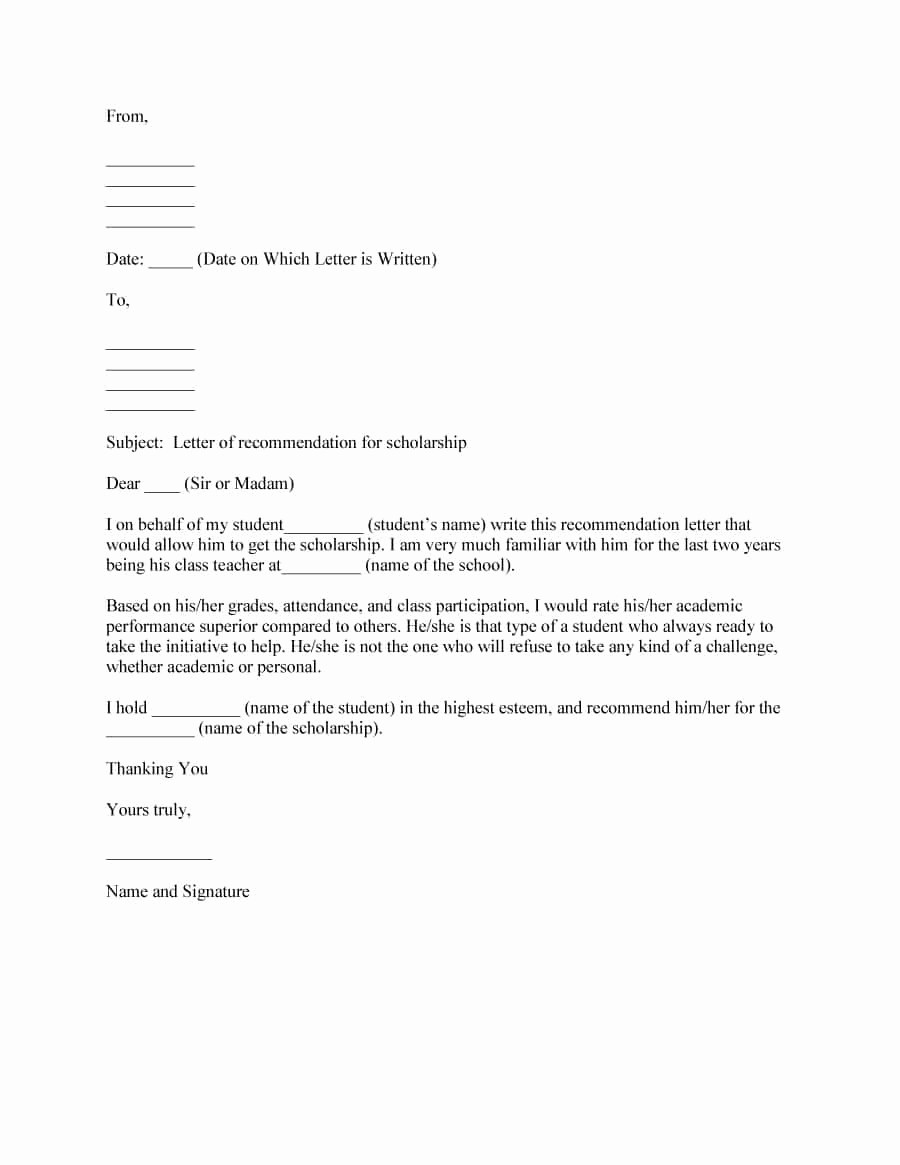Letter Of Recommendation Letter Template Unique 43 Free Letter Of Re Mendation Templates &amp; Samples