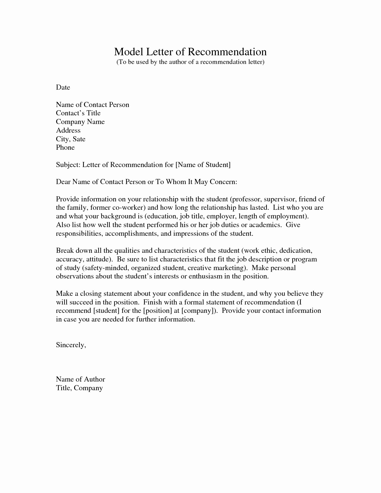 Letter Of Recommendation Sample Template Awesome Letter Re Mendation Template for Coworker Examples