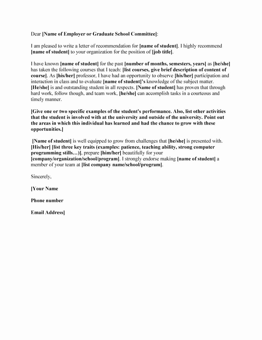 Letter Of Recommendation Sample Template Inspirational 43 Free Letter Of Re Mendation Templates &amp; Samples