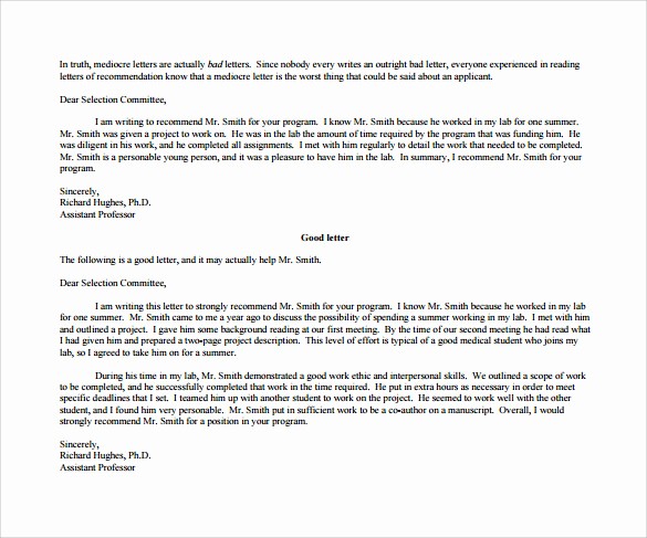 Letter Of Recommendation Template Student New 35 Letters Of Re Mendation for Student Download for