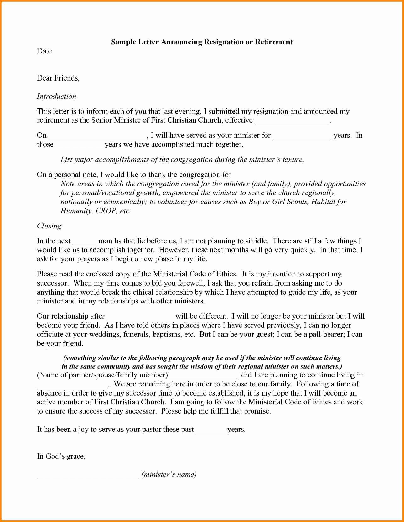 Letter Of Resignation Retirement Example New 11 Retirement Resignation Letter Examples