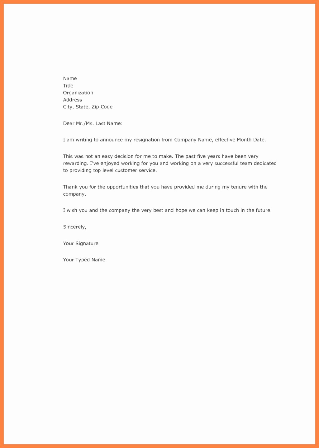 Letter Of Resignation Template Download Best Of Great Free Resignation Letter Samples – Letter format Writing