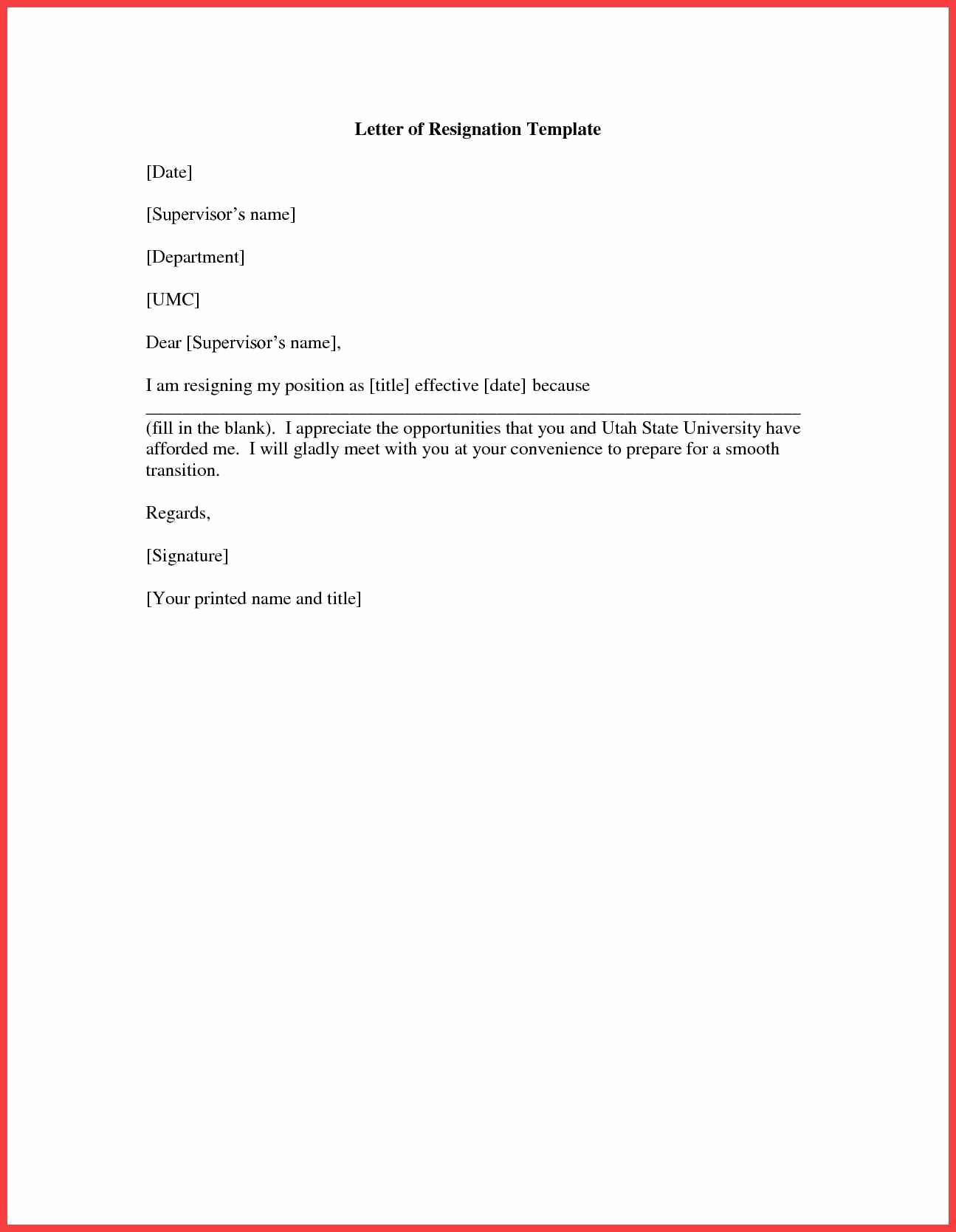 Letter Of Resignation Template Download Best Of Letter Resignation Template
