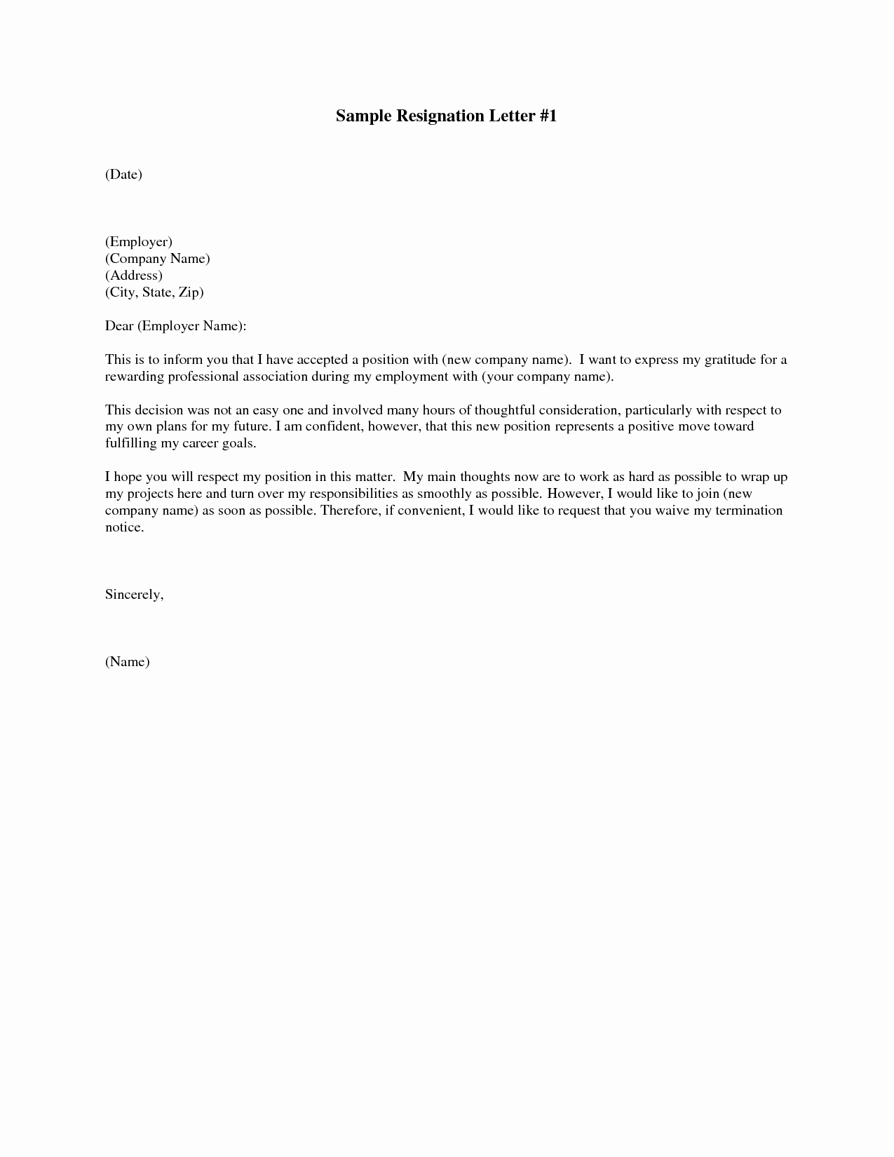 Letter Of Resignation Template Download Lovely Free Resignation Letter Sample Gracious Resignation Letter