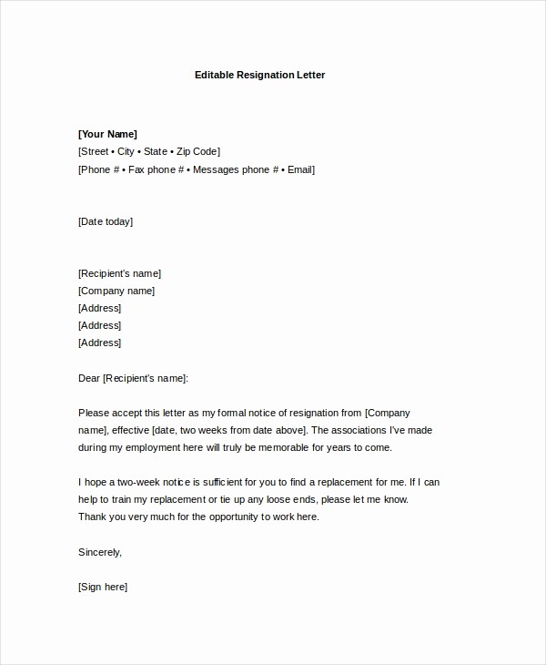 Letter Of Resignation Template Microsoft Elegant Resignation Letter 22 Free Word Pdf Documents Download