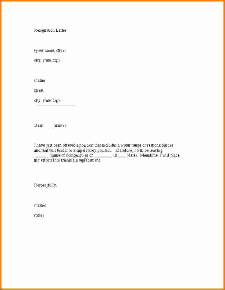 Letter Of Resignation Template Microsoft New 4 formal Resignation Letter 1 Month Notice