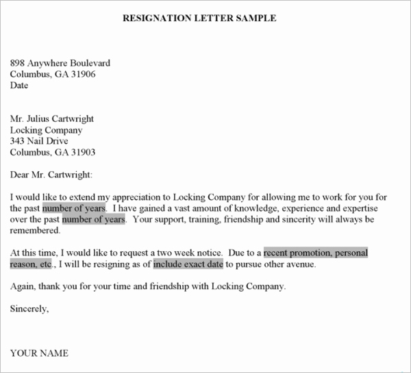 Letter Of Resignation Template Microsoft Unique 32 Free Resignation Letter Uk Sample Pdf Example formats