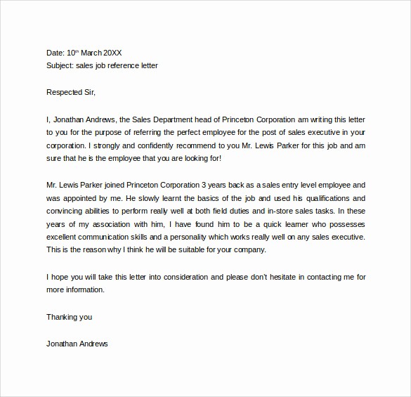 Letter Template for Microsoft Word Best Of 15 Free Reference Letters