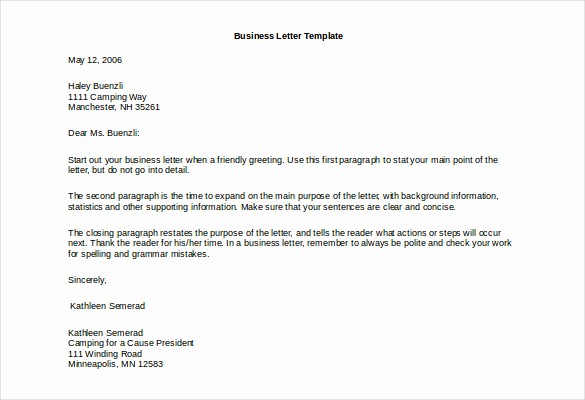 Letter Template for Microsoft Word New 50 Business Letter Templates Pdf Doc