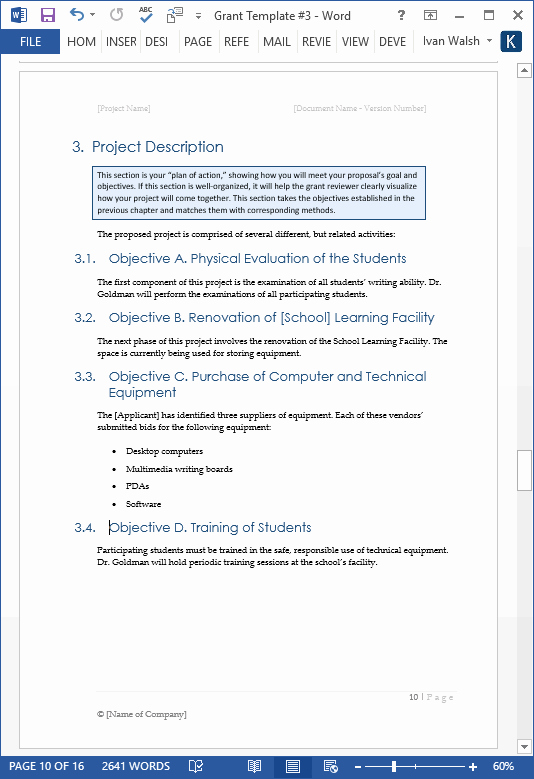 Letter Template for Microsoft Word New Grant Proposal Template – Ms Word with Free Cover Letter