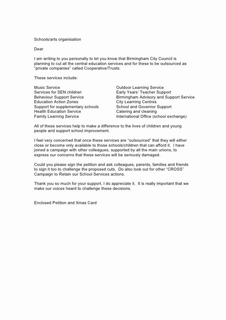 Letter to City Council Template Elegant Cross Sample Letter to Schools &amp; Arts organisations