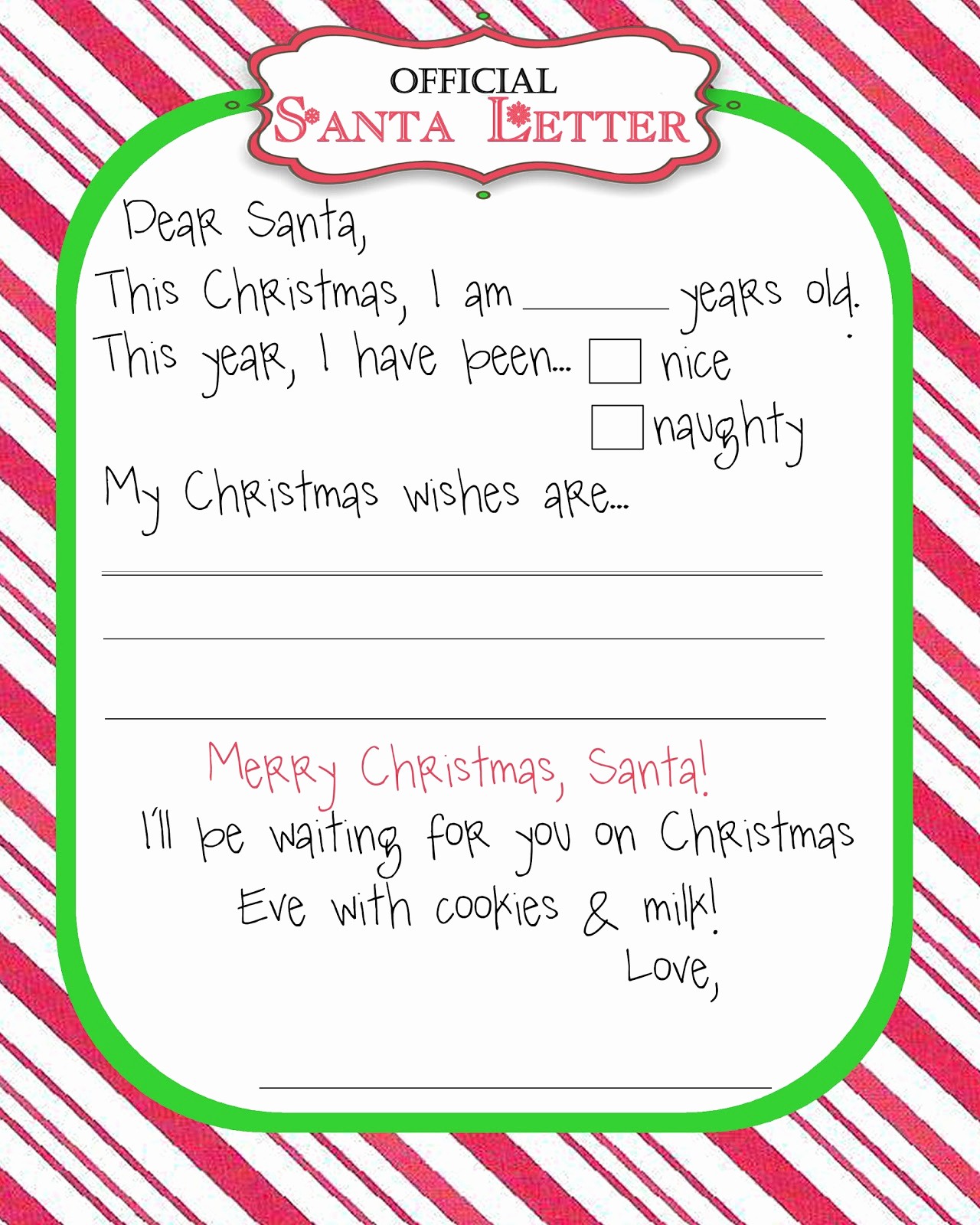 Letter to Santa Claus Templates Awesome Moo Moo S &amp; Tutus Manic Monday Freebie Santa Letter