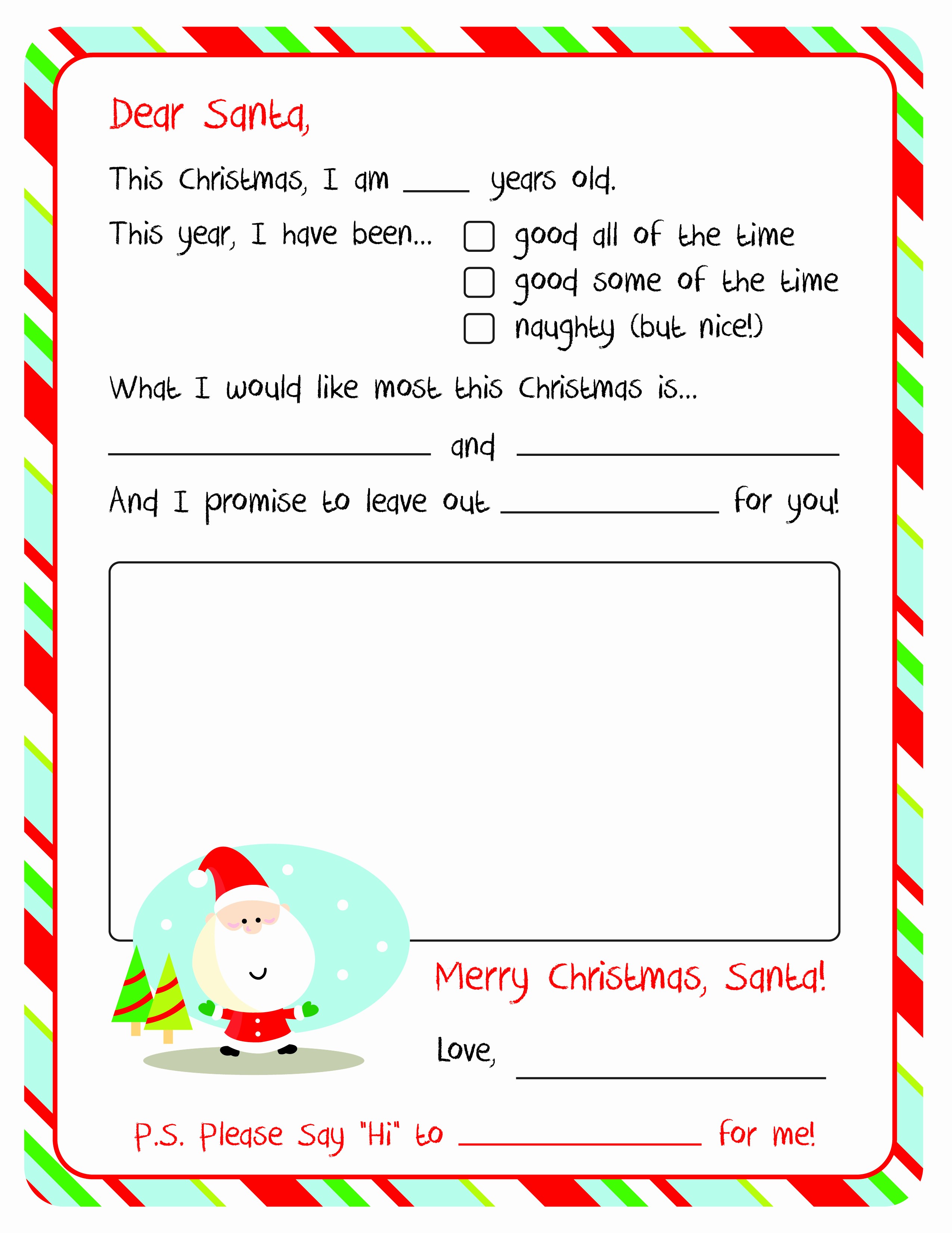 Letter to Santa Claus Templates Beautiful Letter to Santa – Free Printable