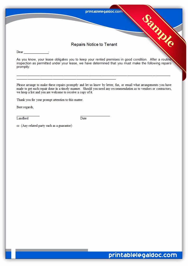 Letter to Tenant About Repairs Elegant Best S Of Tenant Notice Letter for Repairs Tenant