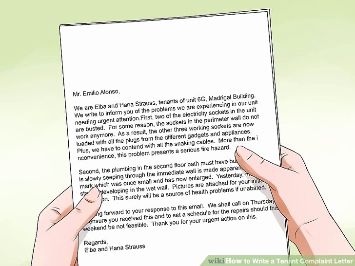 Letter to Tenant About Repairs Inspirational 5 Ways to Write A Tenant Plaint Letter Wikihow