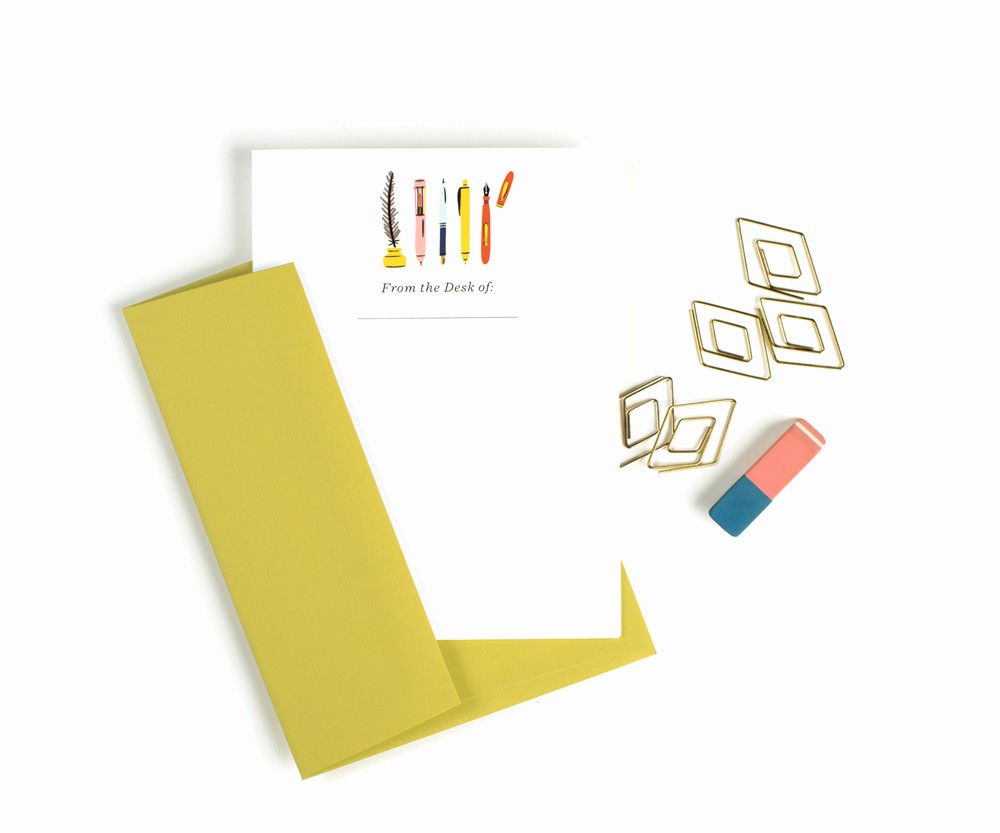 Letterhead From the Desk Of Inspirational From the Desk 12 Pack Flat Stationery — Little Low