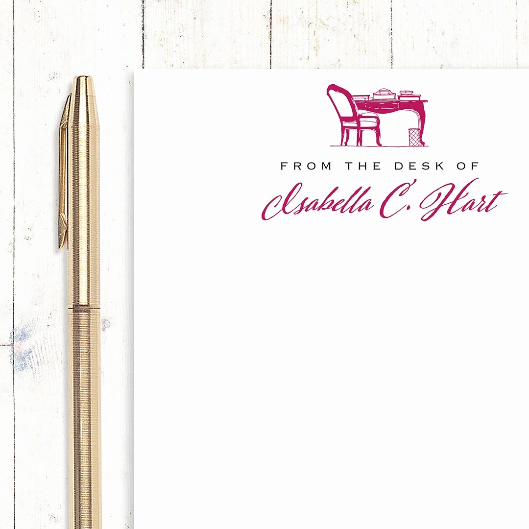 Letterhead From the Desk Of Inspirational Personalized Notepad From the Desk Of Choose Color and Font