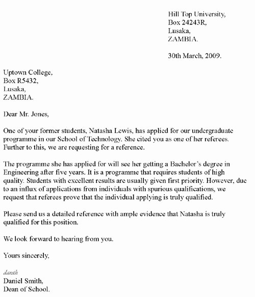 Letters Of Reference for Students Inspirational Proper Sample Reference Letter for A Student – Letter