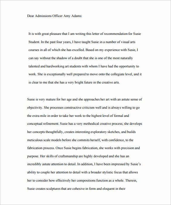 Letters Of Reference for Students Luxury 10 Letter Of Re Mendation for Student Pdf Doc