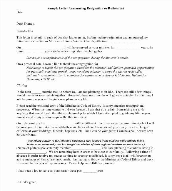 Letters Of Resignation for Retirement New 36 Retirement Letter Templates Pdf Doc