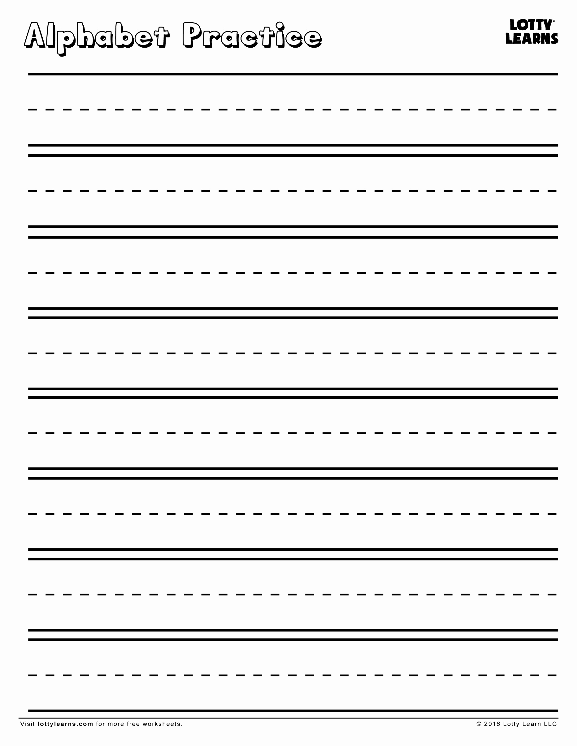 Lined Sheets for Handwriting Practice Elegant Alphabet Practice Sheet