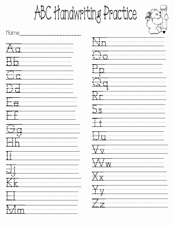 Lined Sheets for Handwriting Practice Elegant Handwriting Practice Pdf Writing Penmenship