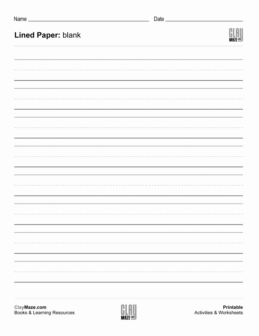 Lined Sheets for Handwriting Practice Fresh Blank Lined Writing Practice Sheet