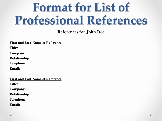 List Of Professional References Sample Unique 2013 01 How to Conduct An Effective Job Search