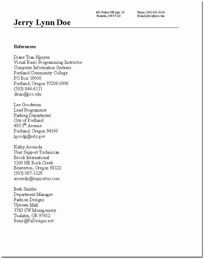 Listing References On A Resume Awesome 9 10 How to Make A List Of References