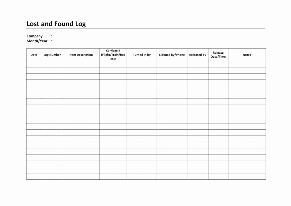 Lost and Found form Sample Beautiful 7 Missing Receipt form Template Return for Lost Word