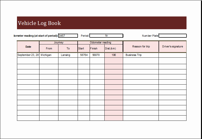 Lost and Found Log Book Lovely Vehicle Log Book Template for Ms Excel