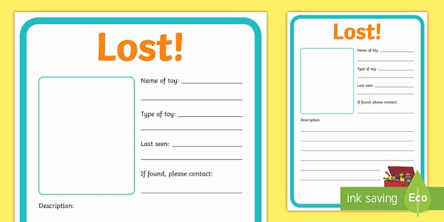 Lost and Found Sign Template Best Of Lost toy Poster Eyfs Early Years Ks1 Key Stage 1