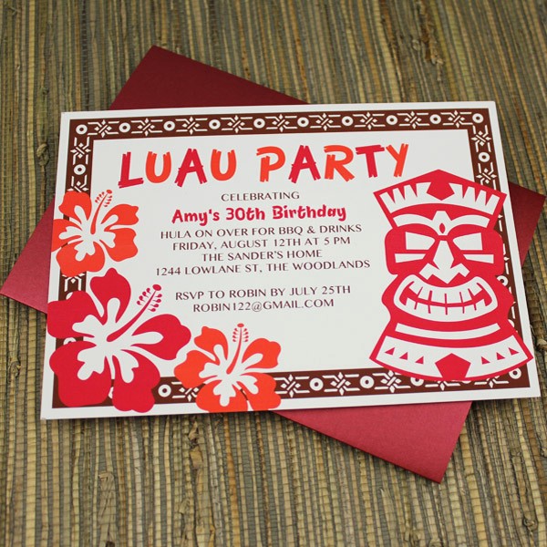 Luau Party Invitations Templates Free Awesome Invitation Template – Luau Party with Tiki Design