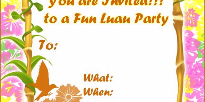 Luau Party Invitations Templates Free Best Of Free Luau Invitations Party Xyz
