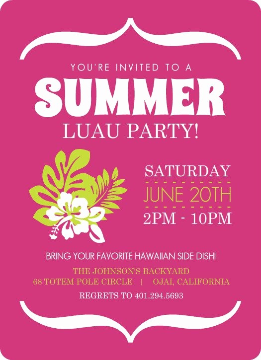 Luau Party Invitations Templates Free Unique Hawaiian Birthday Invitations Templates